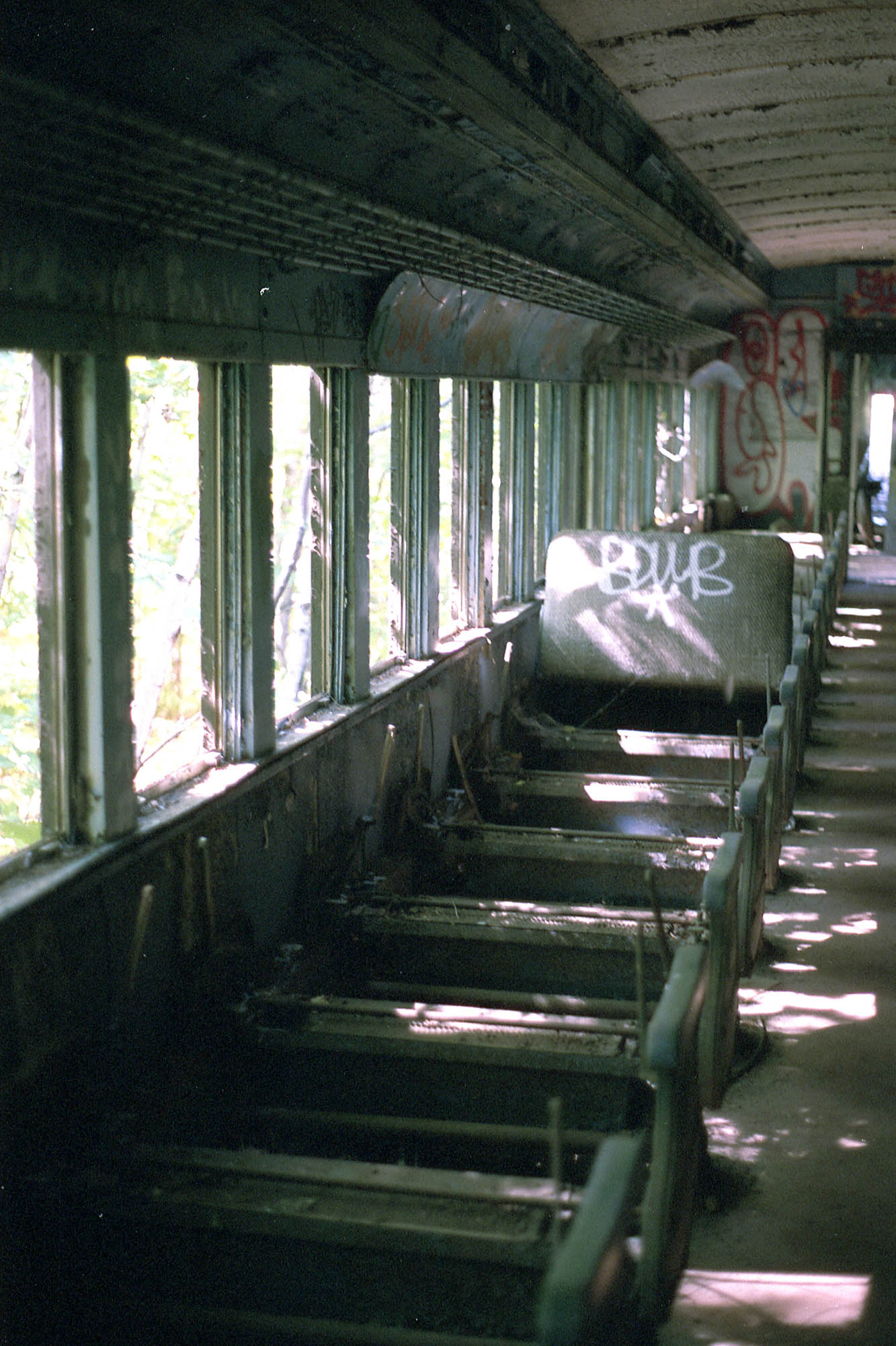 An abandoned train car