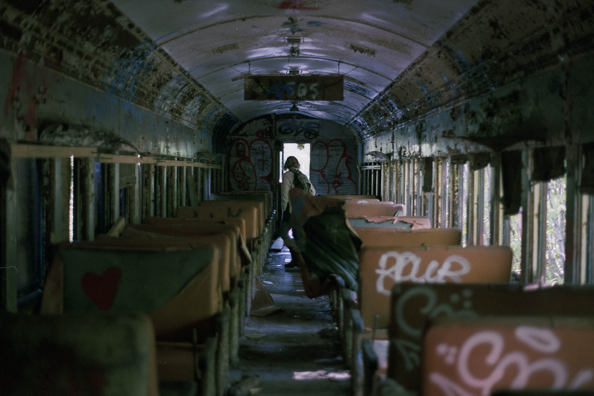 An abandoned train car