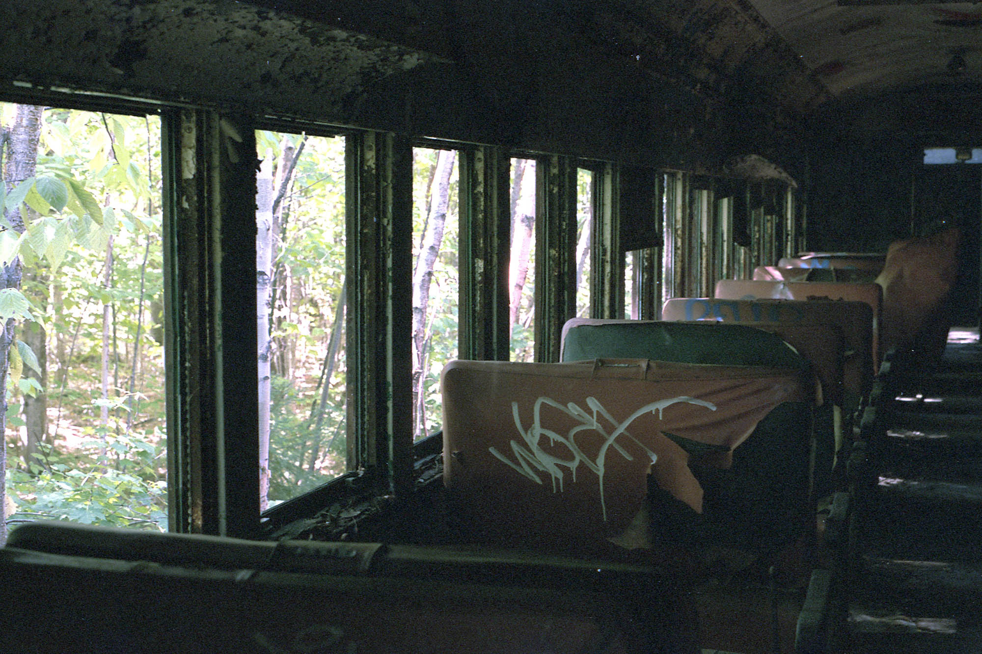 An abandoned train car