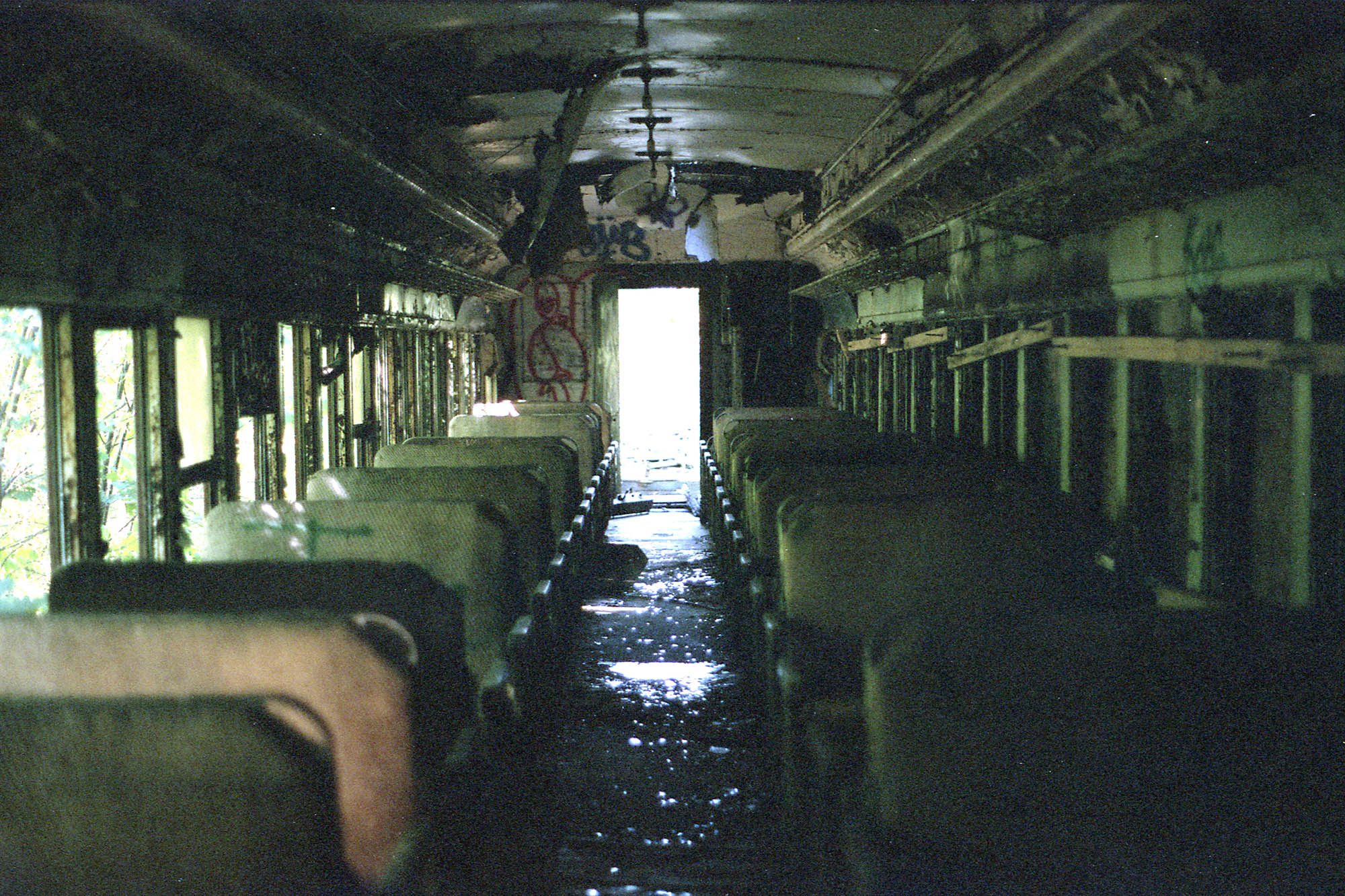 An abandoned train car