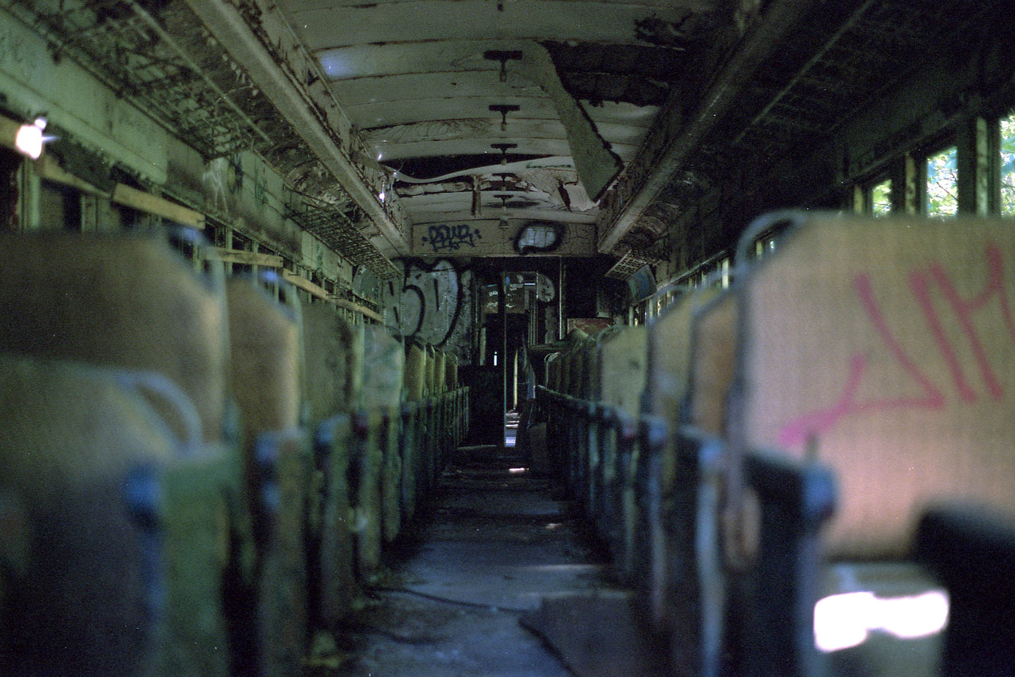 An abandoned train car