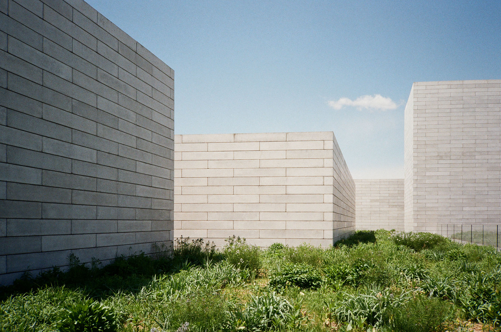 An abstract elevated courtyard
