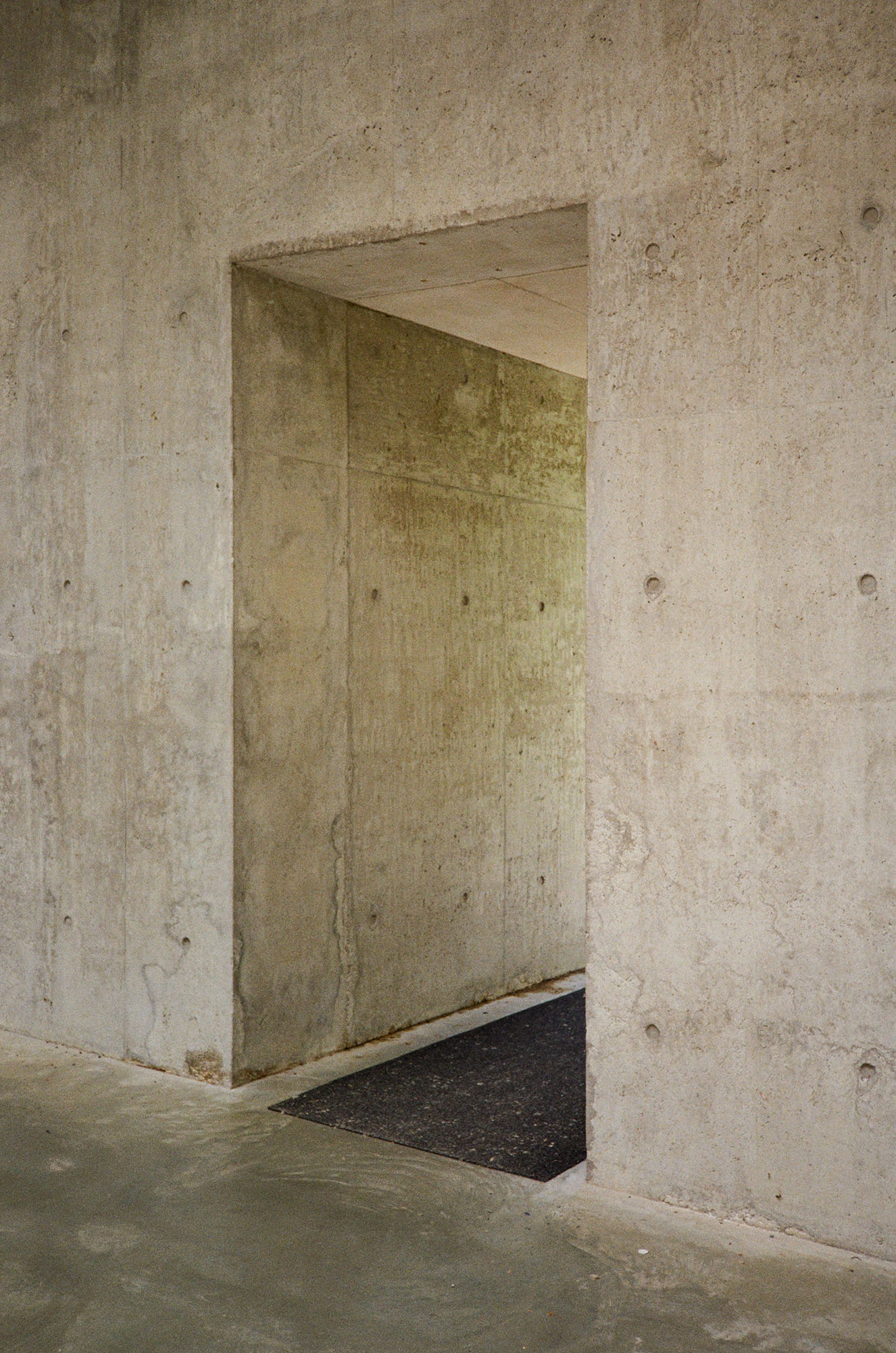A rectangular opening in a thick concrete wall