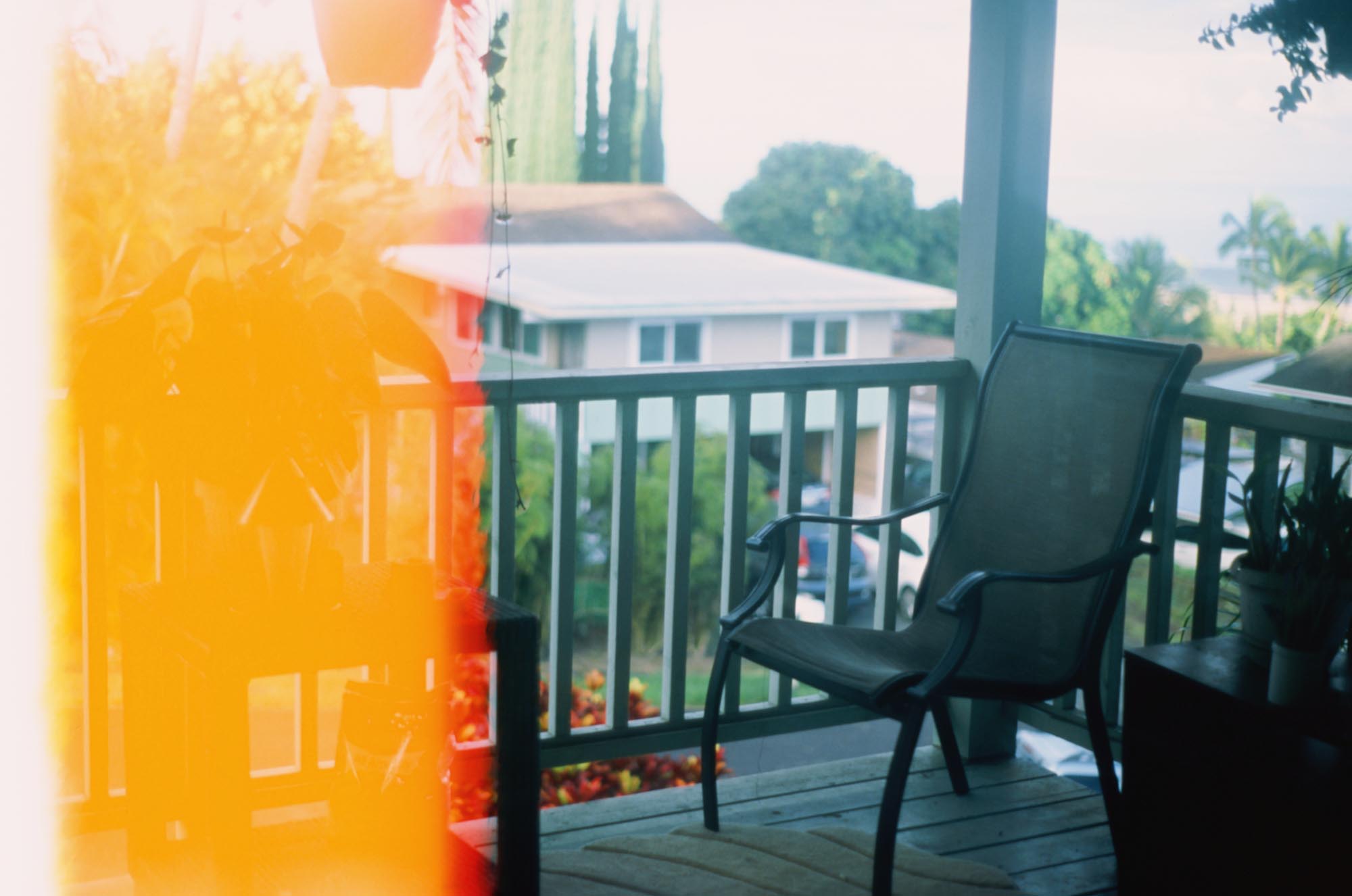 Patio furniture on a deck