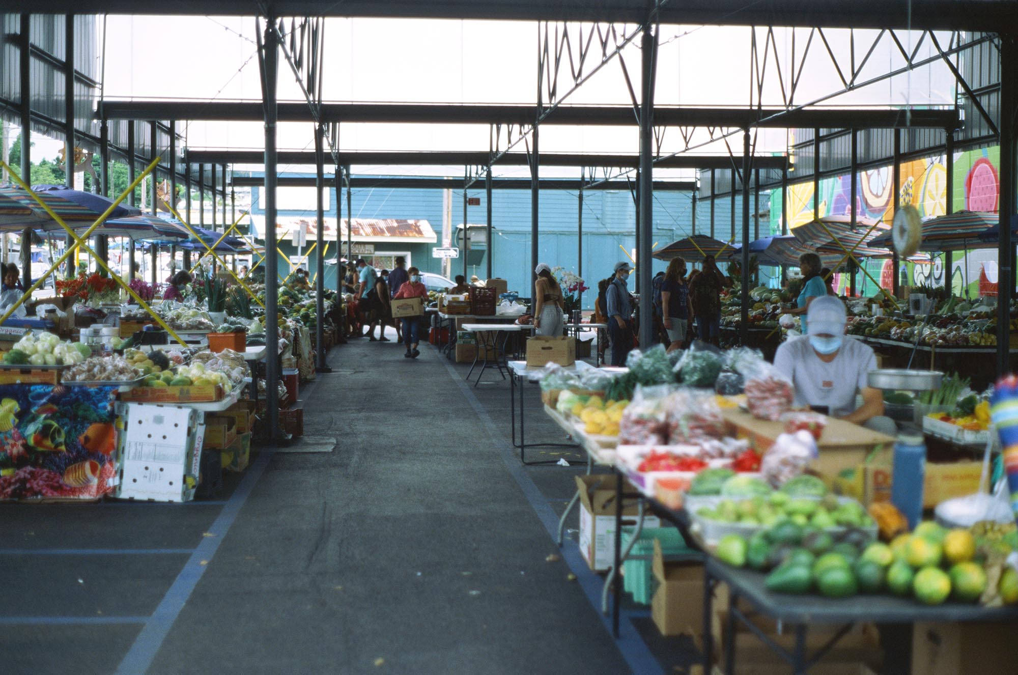 An semi-covered food market