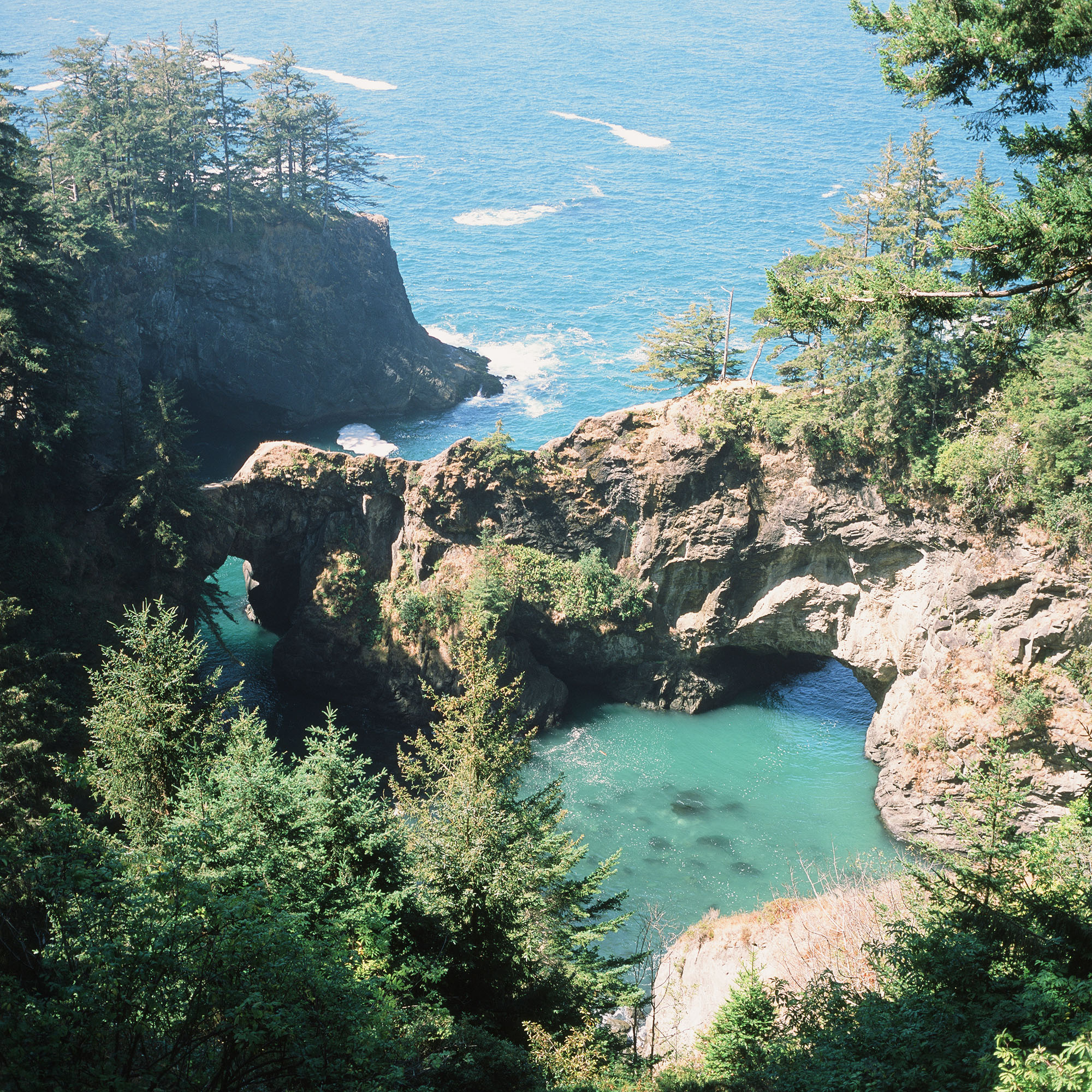 Natural bridges on the coastline