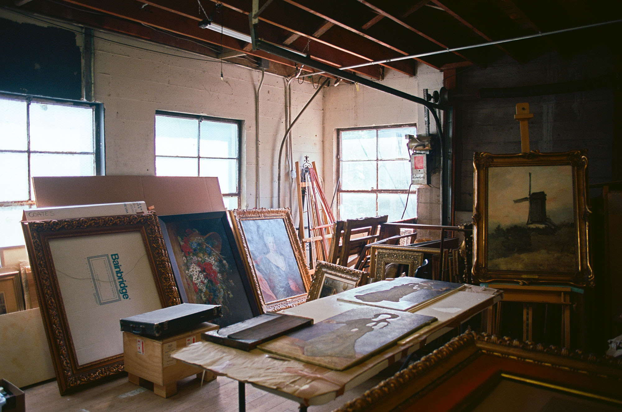Workshop of an antique artwork restorer