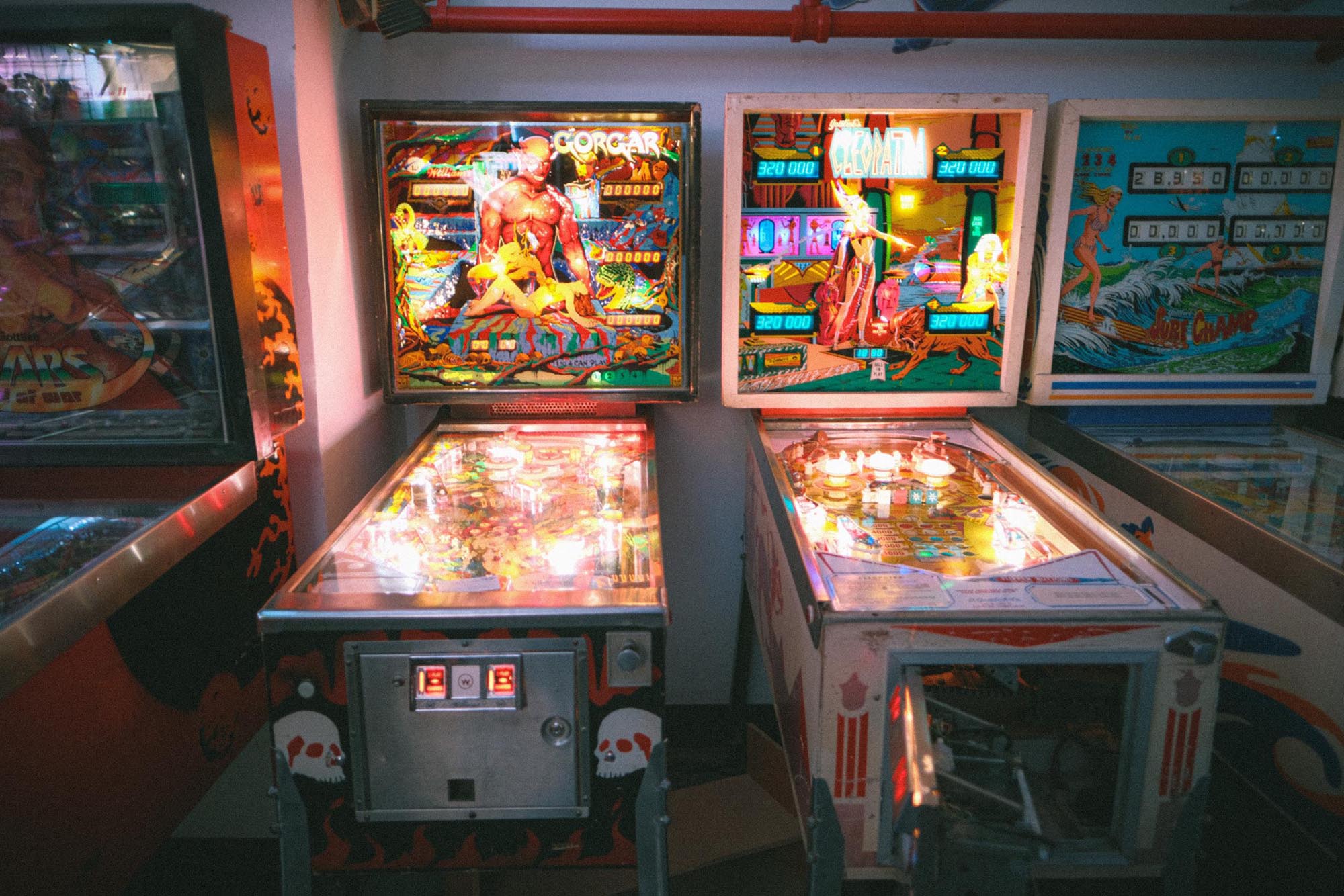 Two pinball machines: Golgar and Cleopatra