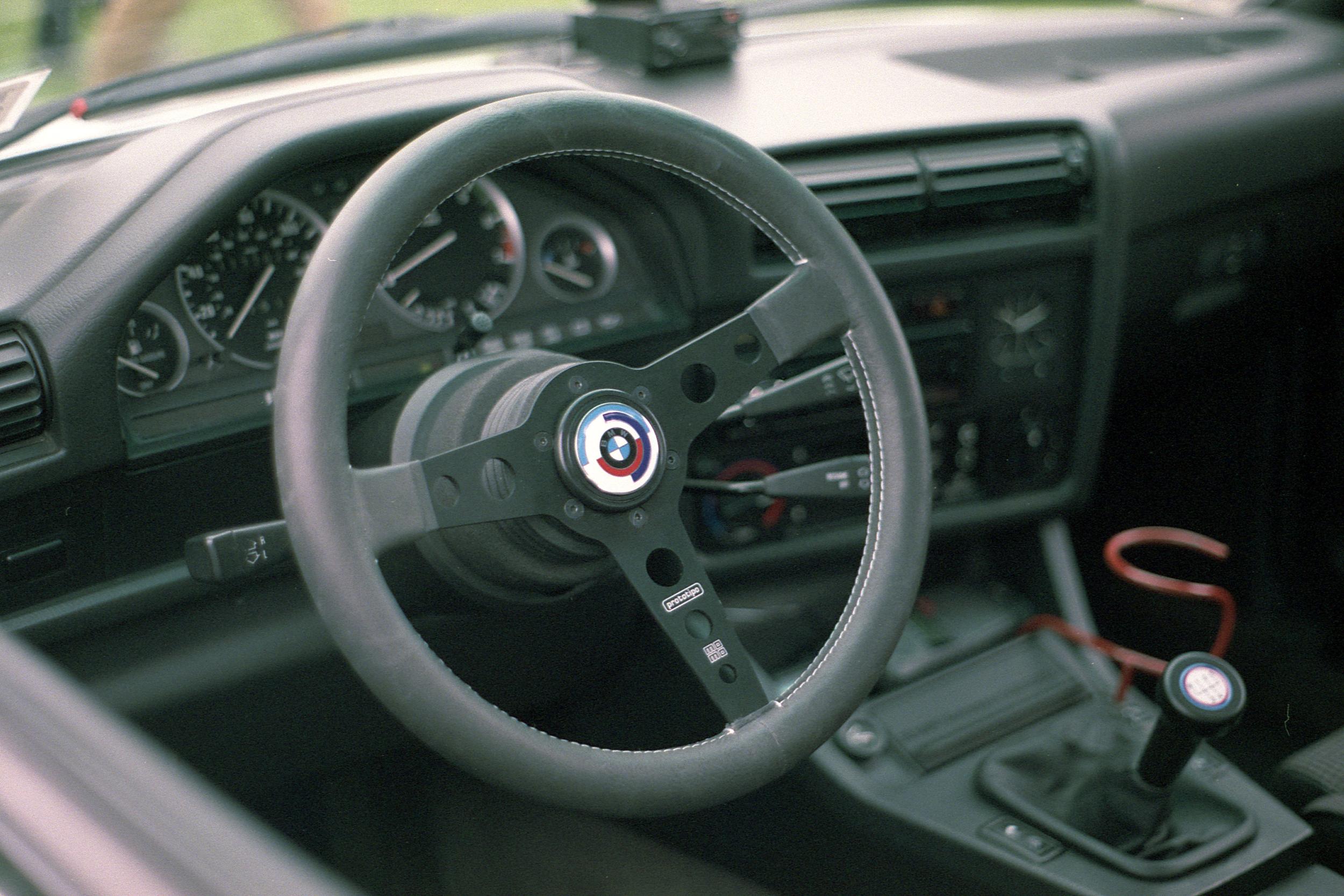 The interior of a vintage BMW