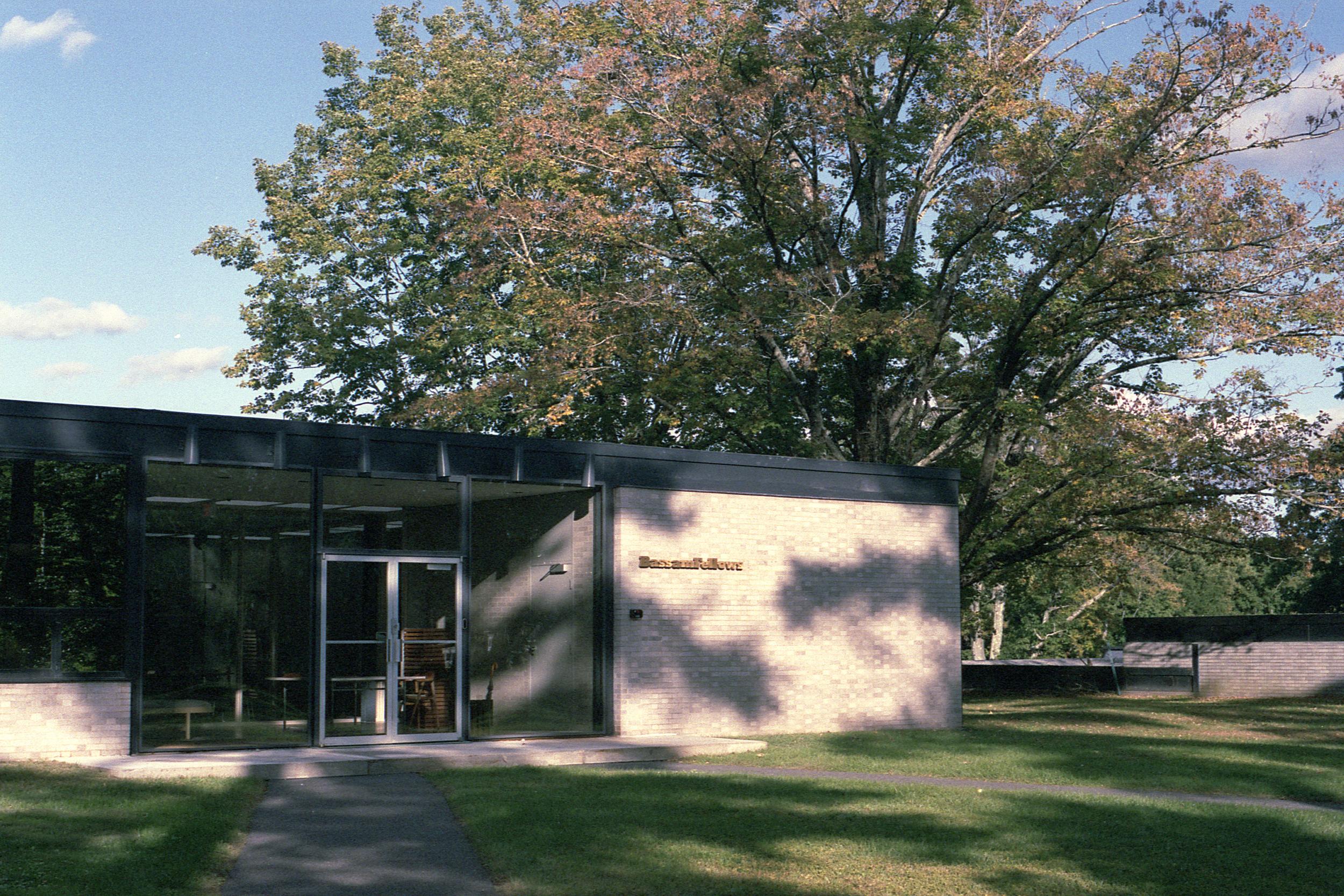 The exterior entrance of the building