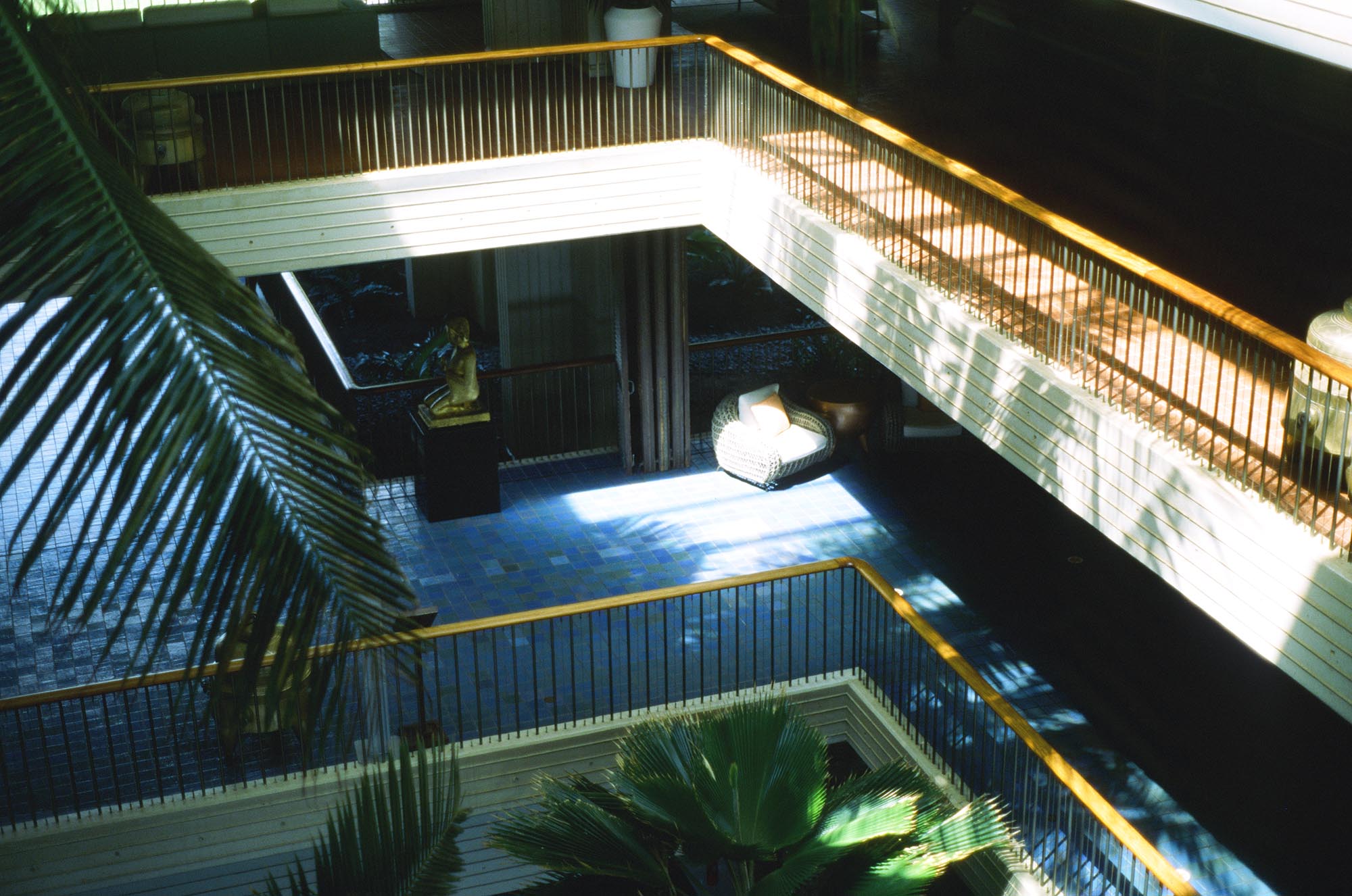 Looking down the entry atrium