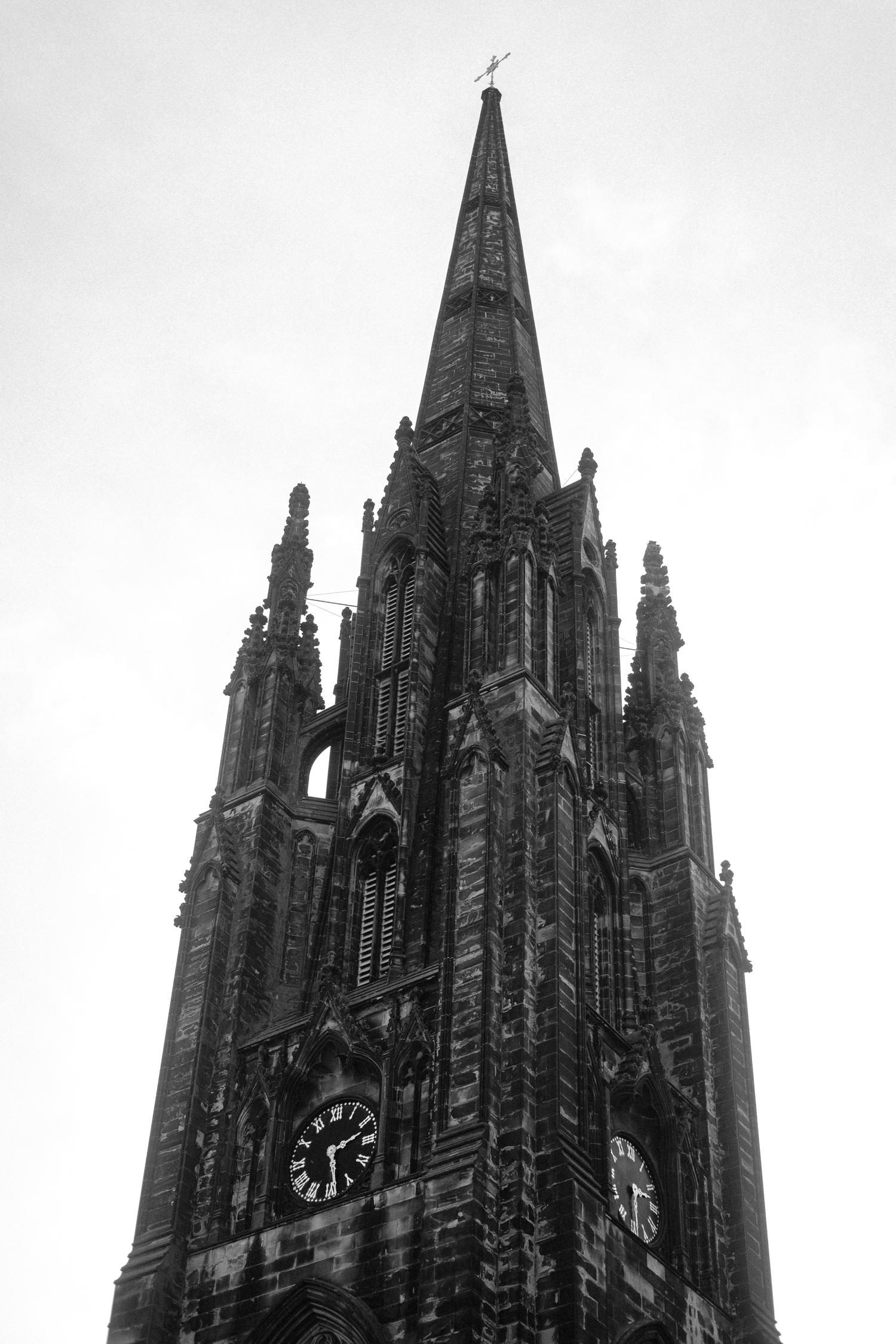 A gothic church spire