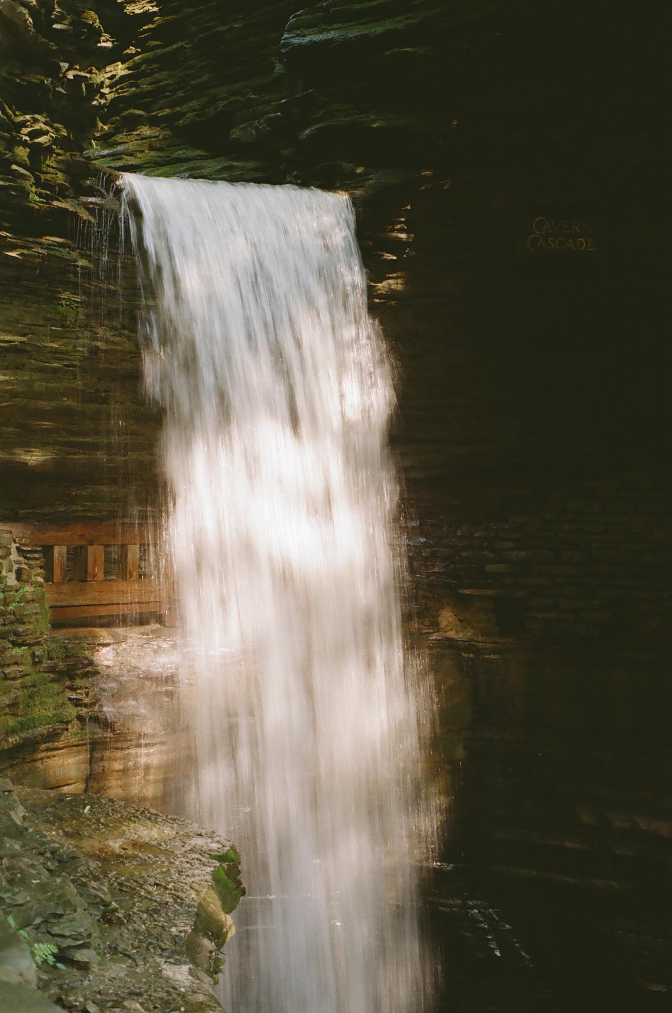 A blurry waterfall