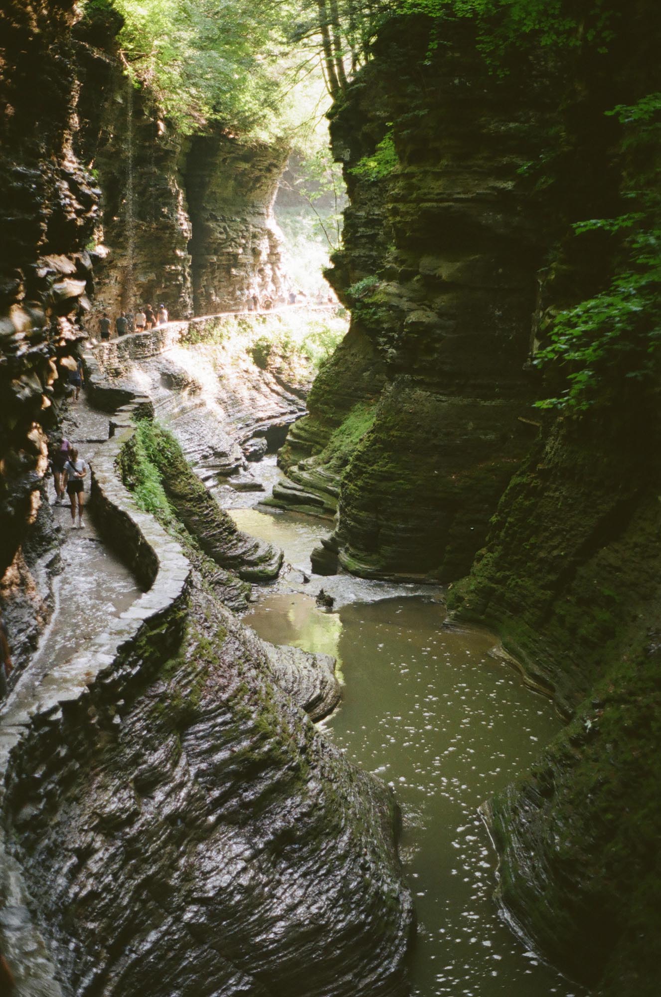 Looking back at the gorge with the river at the bottom