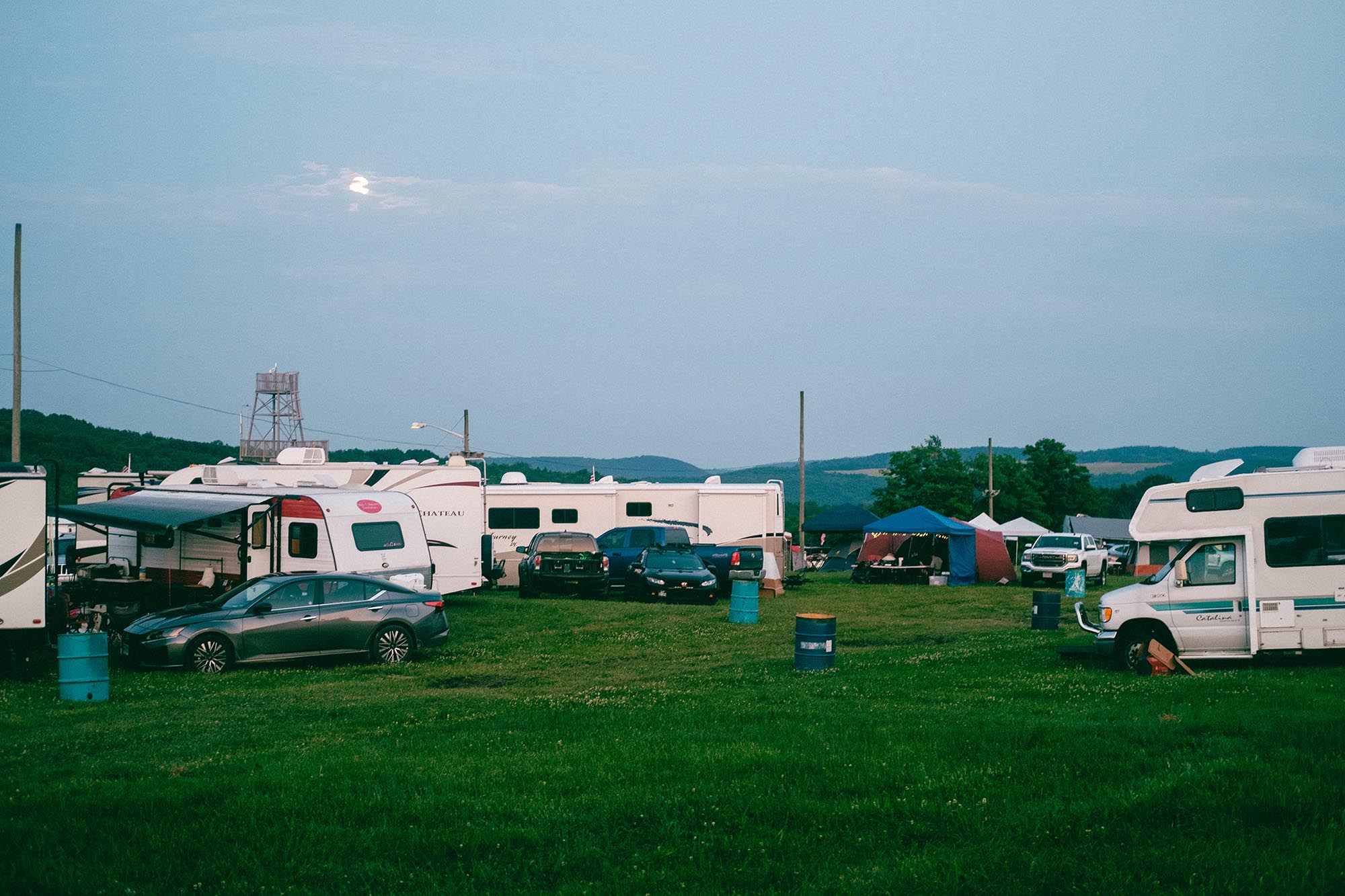 The campground at dusk